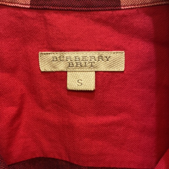 Burberry check button up shirt in red - Picture 3 of 5